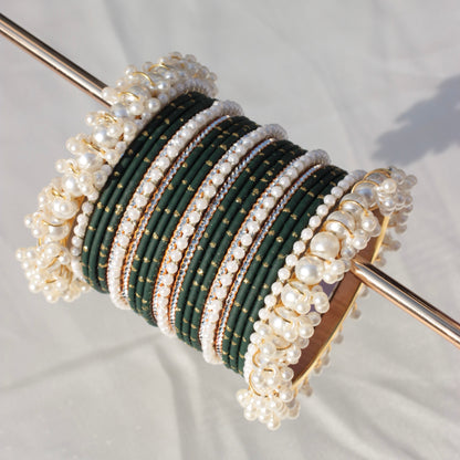 Rian Bangle Set-Dark Green