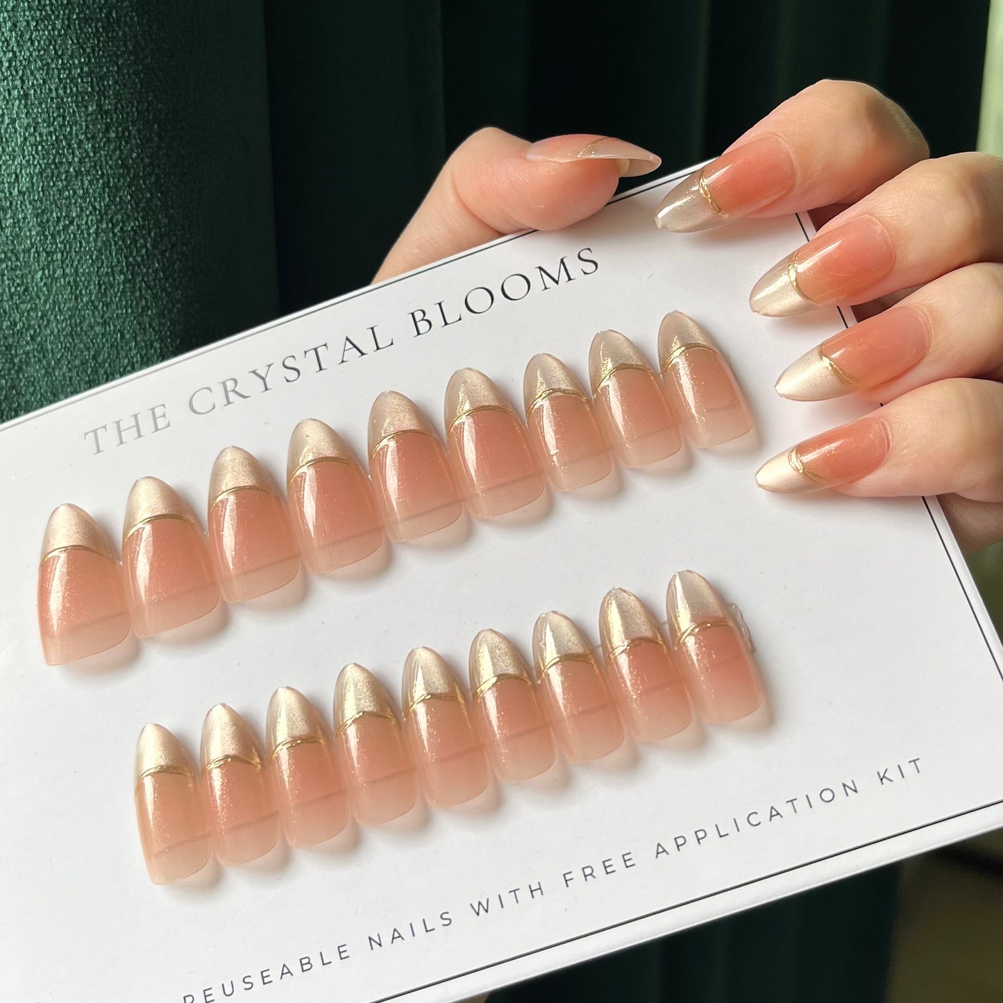 [PREMIUM] Nails-B21-Cat-eye Glitter nails- Free 24pc Sticker Sheet included