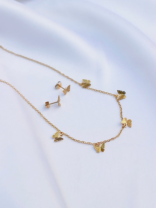 JNecklace Set (24K Gold Plated)-AntiTarnish/HypoAllergic -384