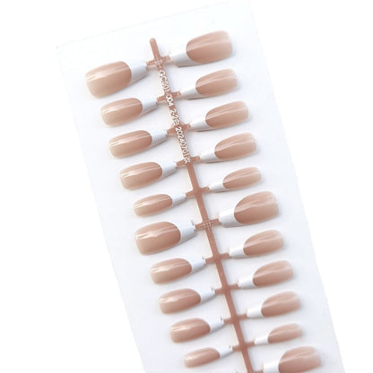Long Square French Nails-758 - Free 4 pc nail kit included