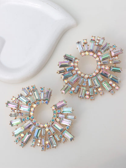 JCEarrings(Rhinestone XXL disks)-162-CL