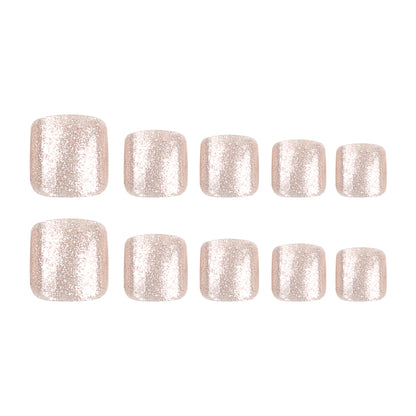 Glitter Toe Nails -3217-Free 4 pc nail kit included