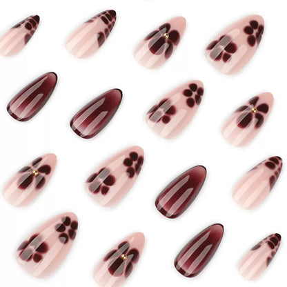 Premium 3D Nails-4143-Almond nails- Free 24 -pc Sticker Sheet  included