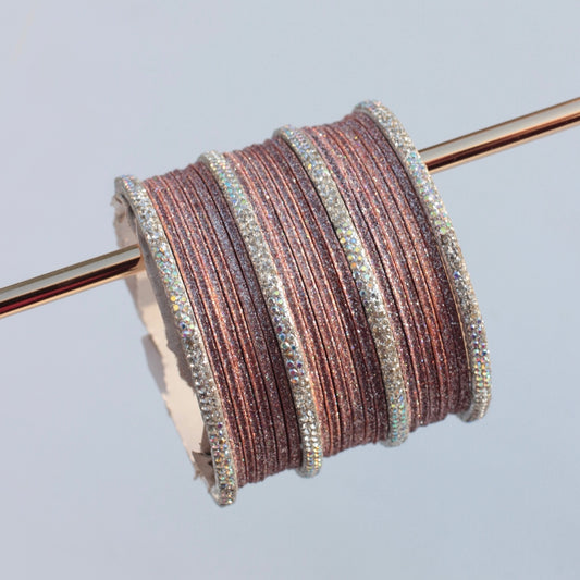 Ziva Bangle Set- Shimmer Pink