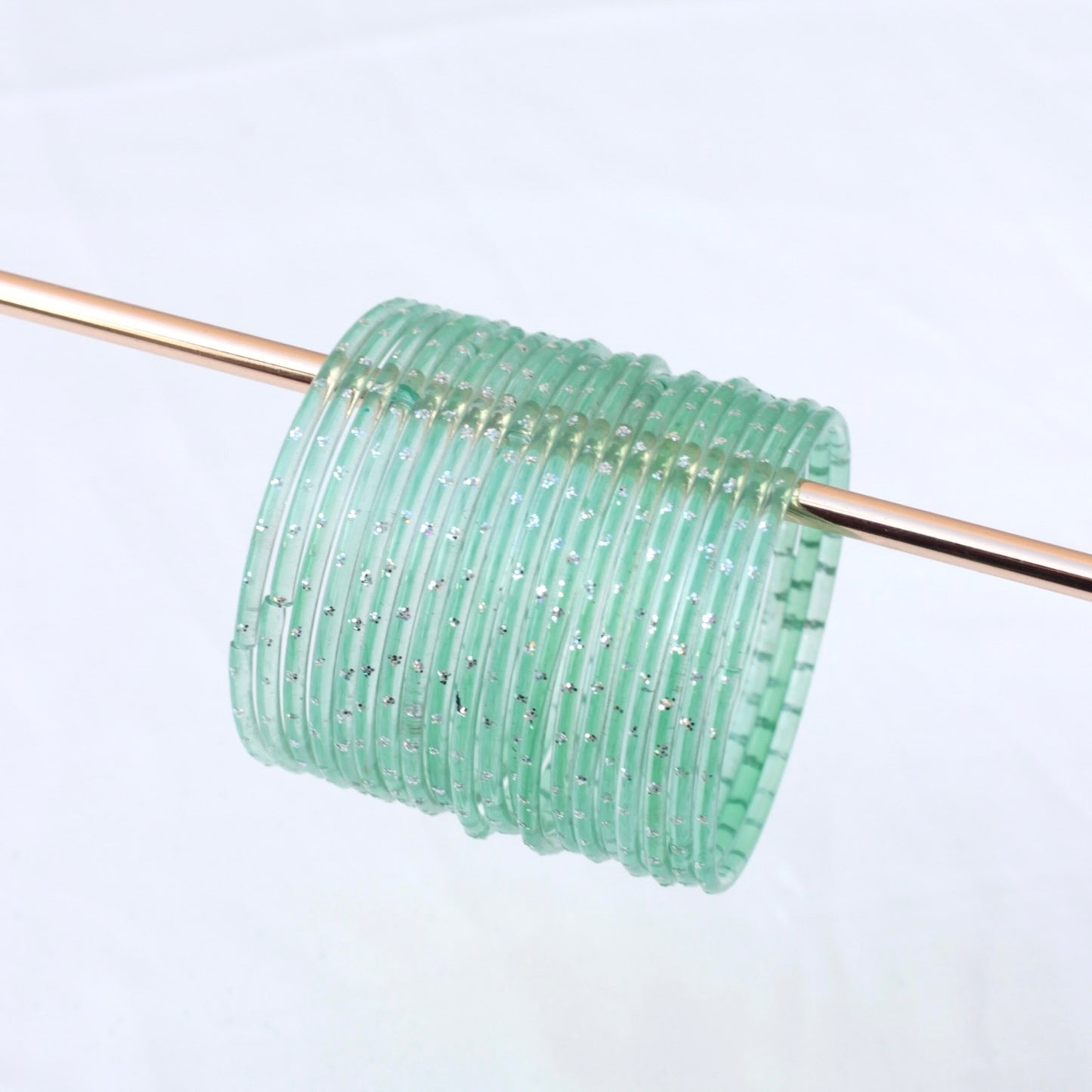 Aiyna- Viral Handmade Glass Bangles-Sea Green-2