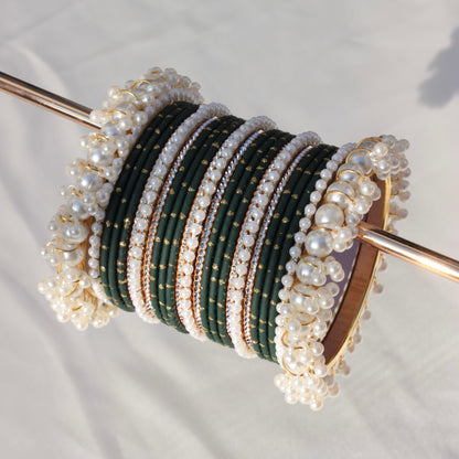 Rian Bangle Set-Dark Green