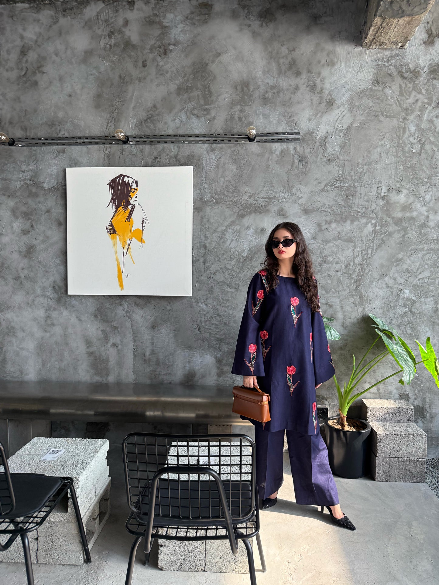 Crimson Tulip - 2 pc Stitched