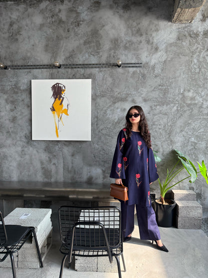 Crimson Tulip - 2 pc Stitched