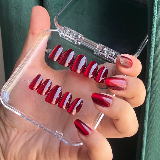 [PREMIUM] Handmade Cat-eye Reflective Nails-830- Free 24 pc Sticker Sheet  included