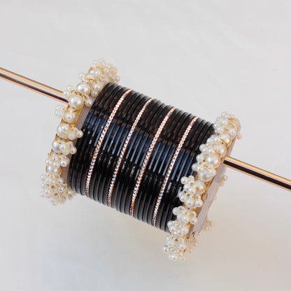 Mila Bangle Set-Black