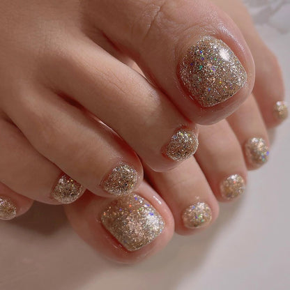Glitter Toe Nails -3217-Free 4 pc nail kit included