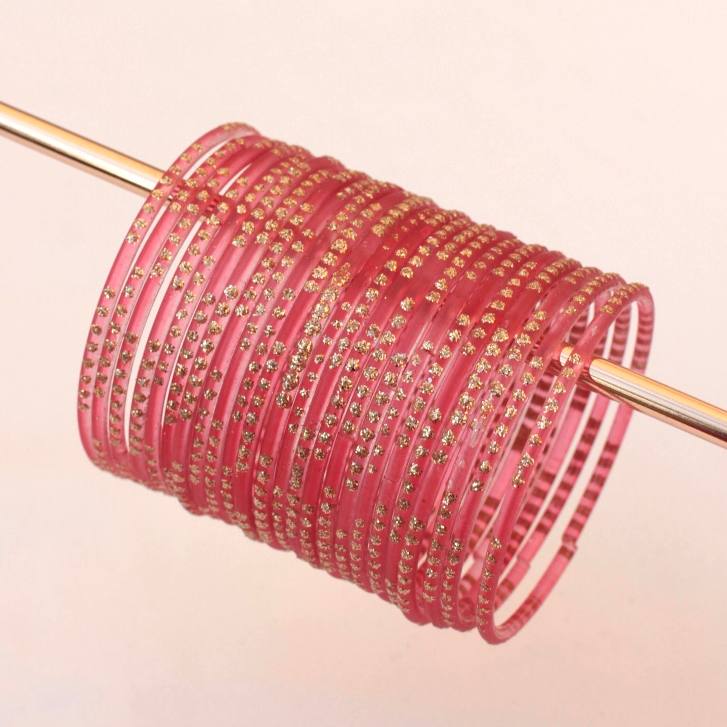 Mahnur- Viral Handmade Glass Bangles-Orange Peach