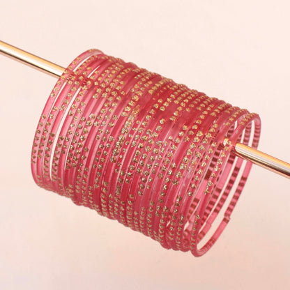 Mahnur- Viral Handmade Glass Bangles-Orange Peach