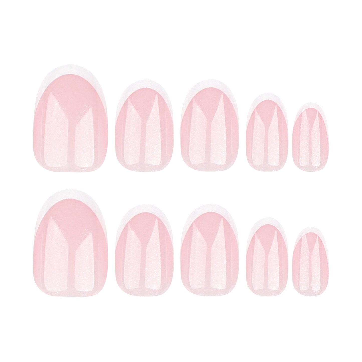 French Almond Nails-Mid length 3443- Free 4-pc Nail-kit included