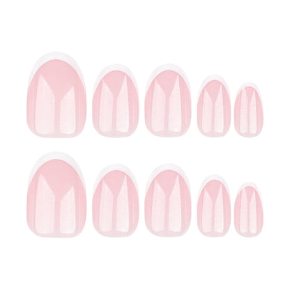 French Almond Nails-Mid length 3443- Free 4-pc Nail-kit included