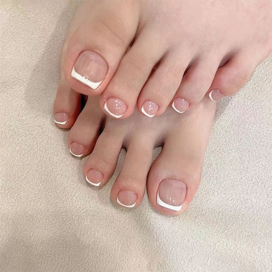 Nails-2208-Toe French nails- Free 4 pc nail kit included