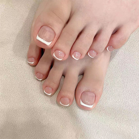 Nails-2208-Toe French nails- Free 4 pc nail kit included