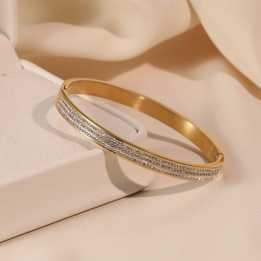 JBracelet (Cubic Zirconia)- Non Tarnish - 24K Gold plated Anti Tarnish Everyday wear Bracelet