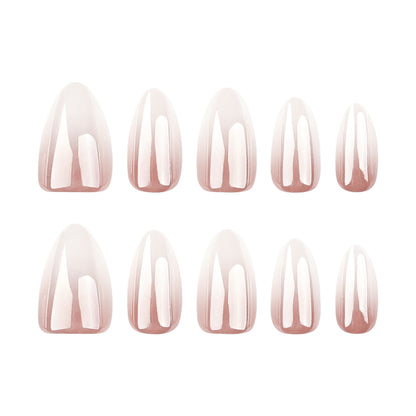 Viral Glazed Ombre Nails (30 nails in one pack) -3495-Medium Length Almond nails- Free 4 pc nail kit included