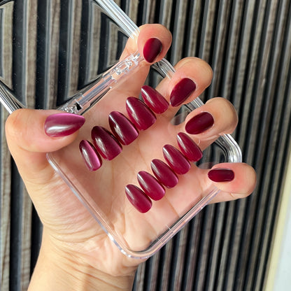 [PREMIUM] Handmade Cat-eye Reflective Nails-075- Free 24 pc Sticker Sheet  included