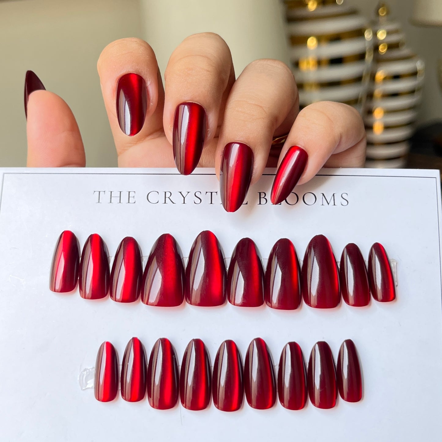 Cat eye handmade Nails -07- Free 24 pc Sticker Sheet  included-n