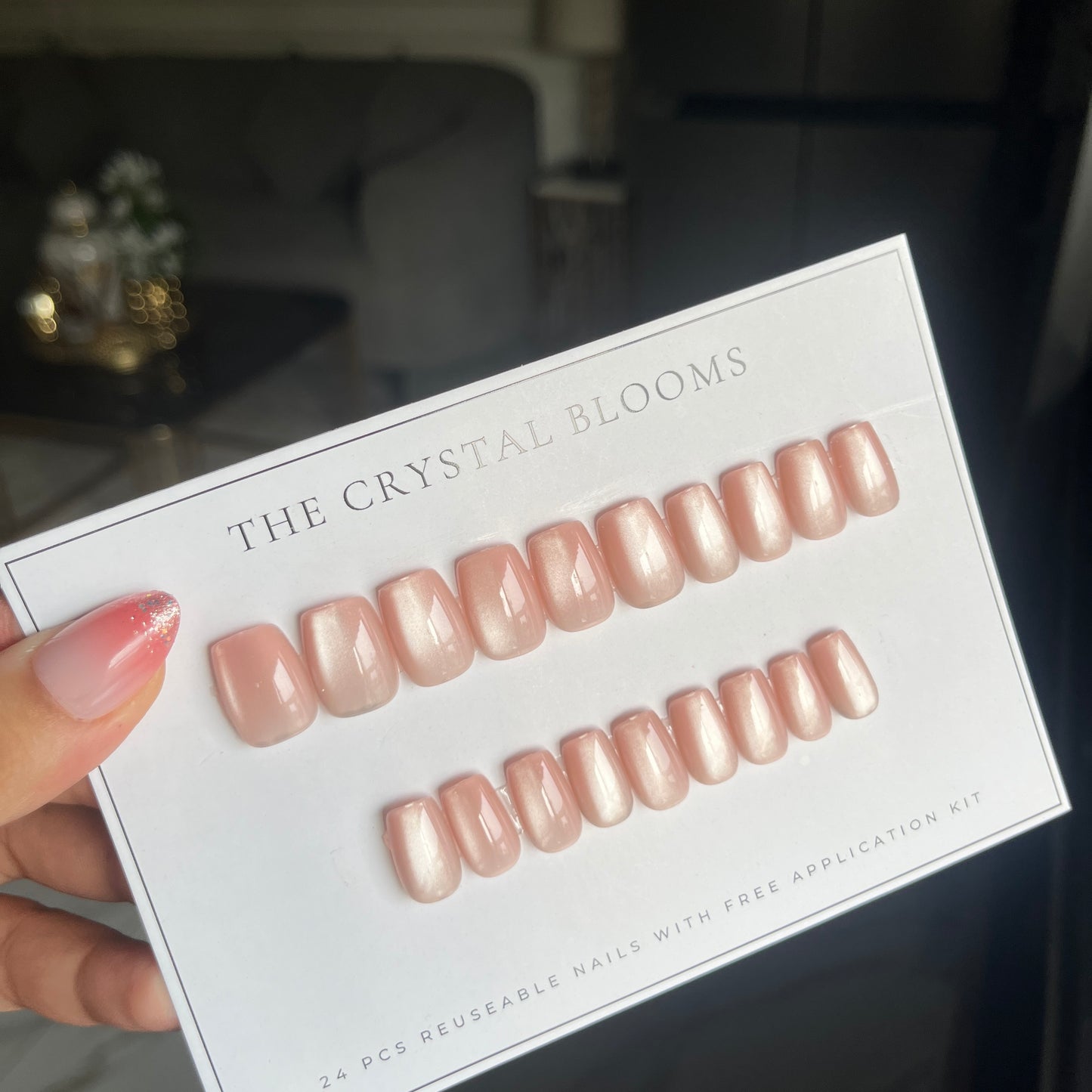Cat eye handmade Nails -001- Free 24 pc Sticker Sheet included-n