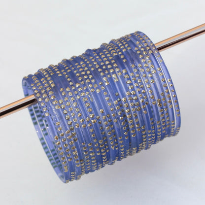 Mahnur- Viral Handmade Glass Bangles-Electric Blue-1