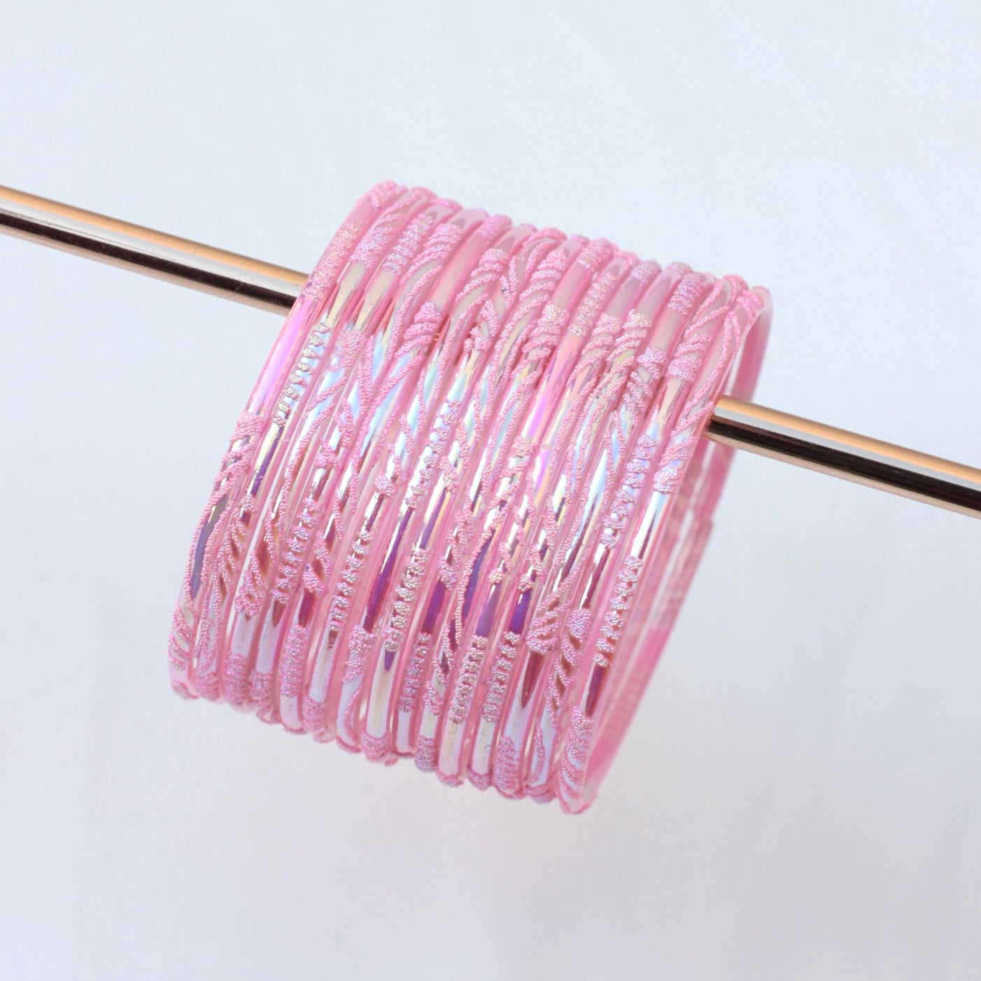 Moon- Viral Handmade Glass Bangles-Pink
