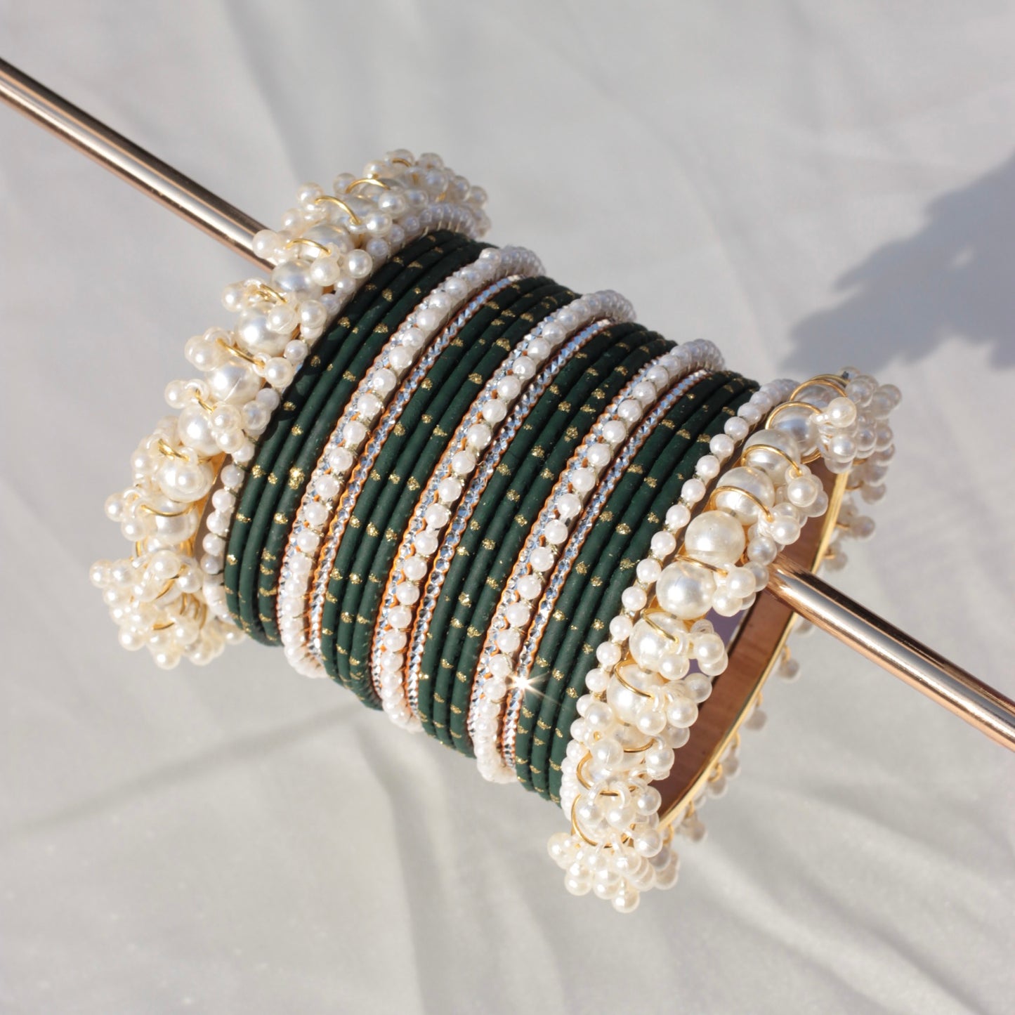 Rian Bangle Set-Dark Green