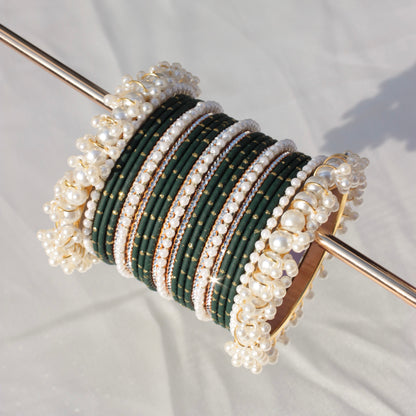 Rian Bangle Set-Dark Green