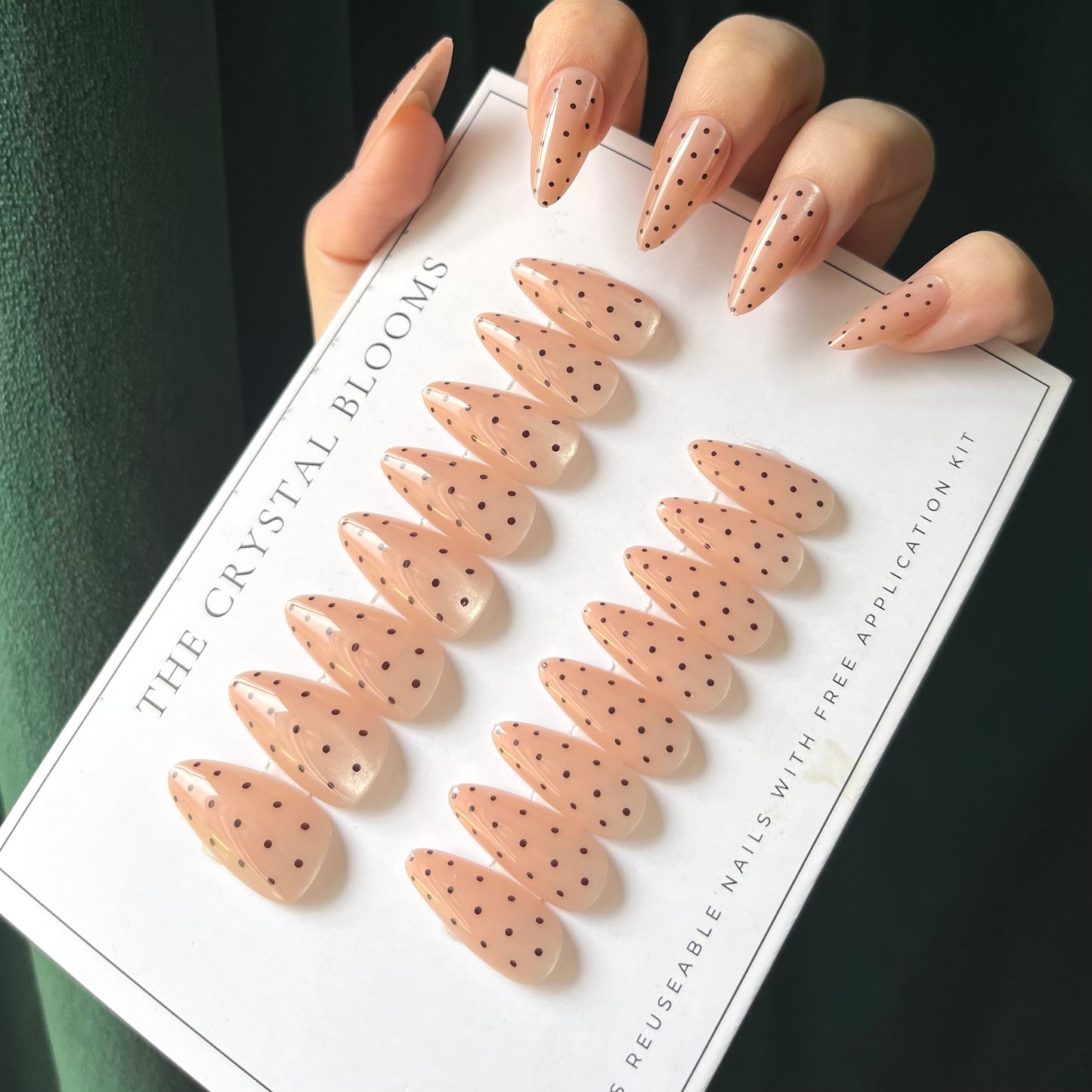 [PREMIUM] Nails-4349J- Cateye 3D Almond nails- Free 24pc Sticker Sheet included
