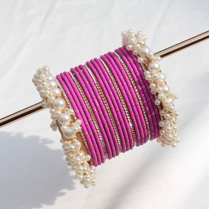 Azel Bangle Set-Barbie Pink