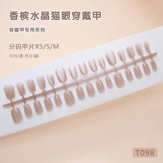 Handmade cat-eye Nails-098- 30 pcs in one pack3D handmade Nails-3099- Free 4 pc nail kit included