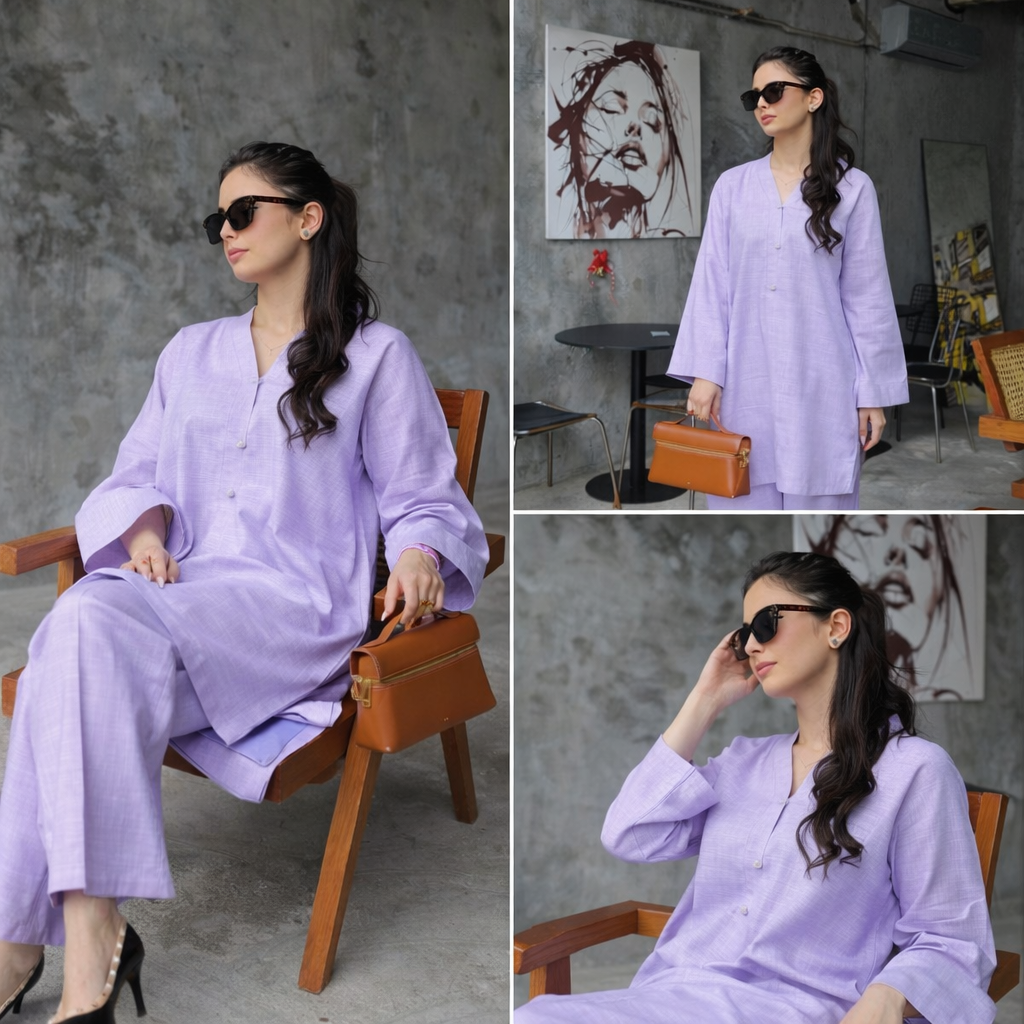 Lavender Frost - 2 pc Stitched