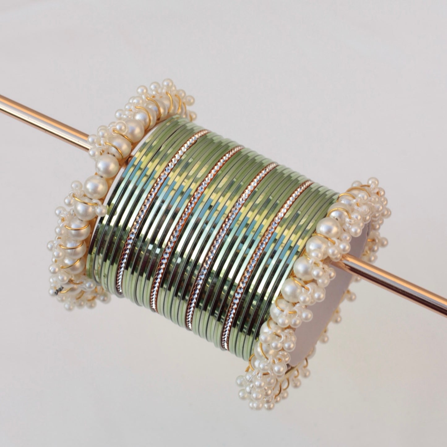 Mila Bangle Set-Parrot Green