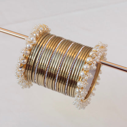 Mila Bangle Set-Golden