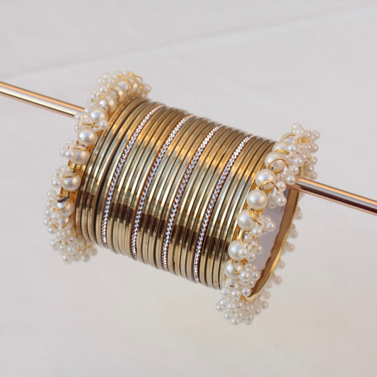 Mila Bangle Set-Golden