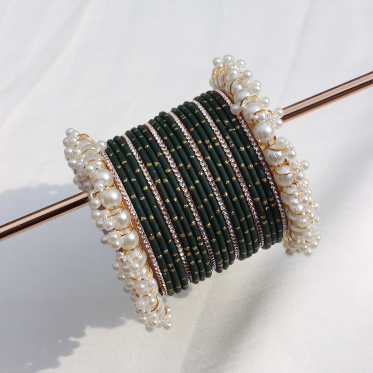 Azel Bangle Set- Dark Green