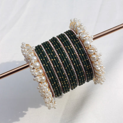 Azel Bangle Set- Dark Green