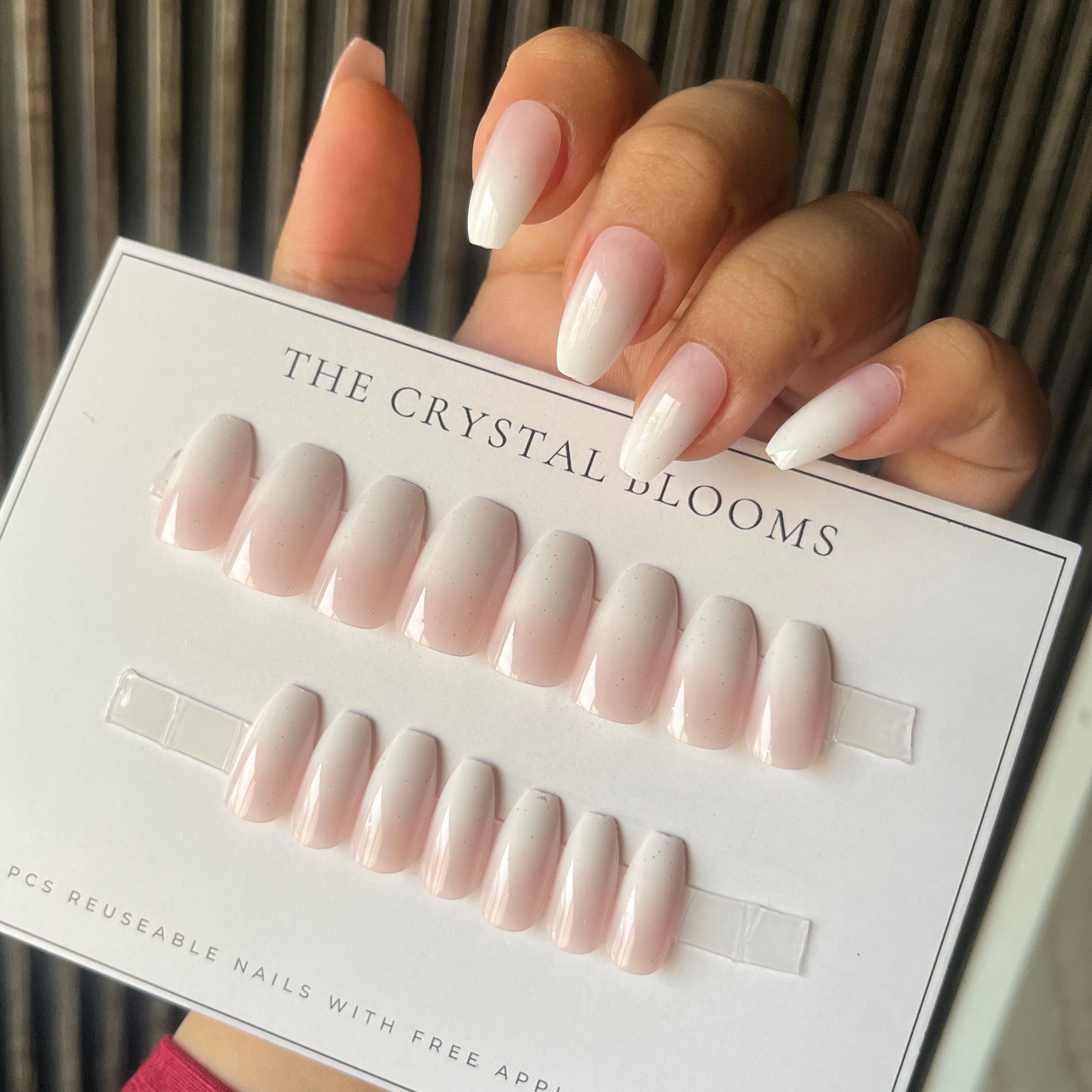 Ombre Square Nails-Mid length Square nails- 3731-Free 24-pc Sticker Sheet included