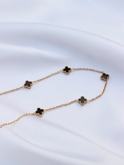 JNecklace (24K Gold Plated)-AntiTarnish/HypoAllergic -388 Black