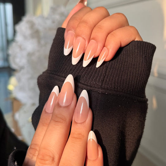 Nails-2064-Medium Length Almond nails- Free 24 pc Sticker Sheet included