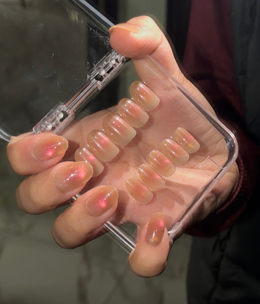 [PREMIUM] Handmade Cat-eye Reflective Nails-873- Free 24 pc Sticker Sheet  included