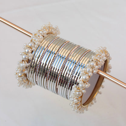 Mila Bangle Set-Silver