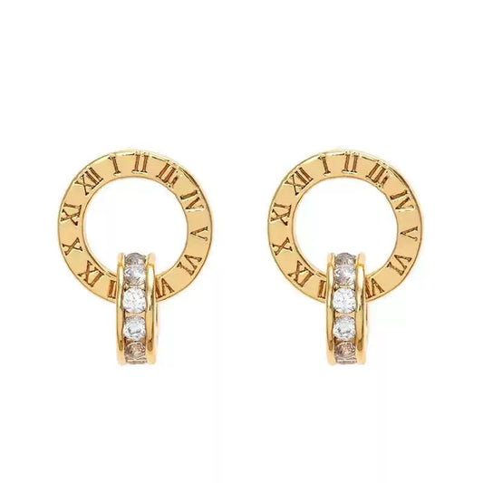 Crystal Charm Stud Earrings (N225)