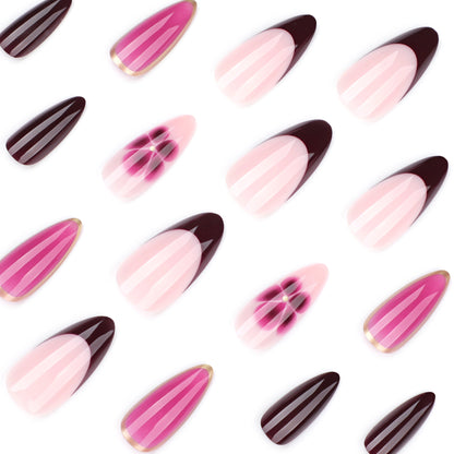 Nails-3826- Almond nails- Free 24 pc Sticker Sheet  included