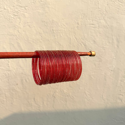 Drops- Viral Handmade Glass Bangles-red #01