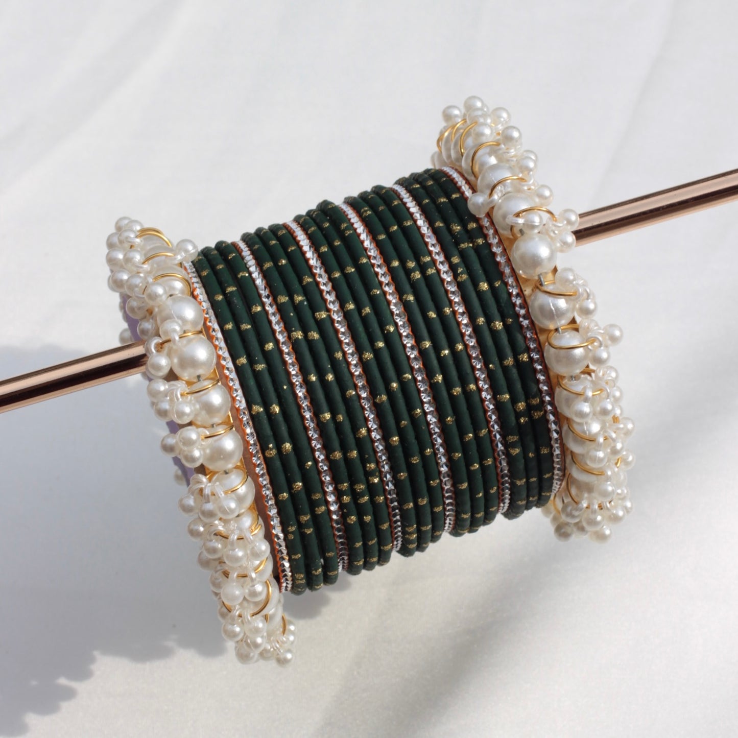 Azel Bangle Set- Dark Green