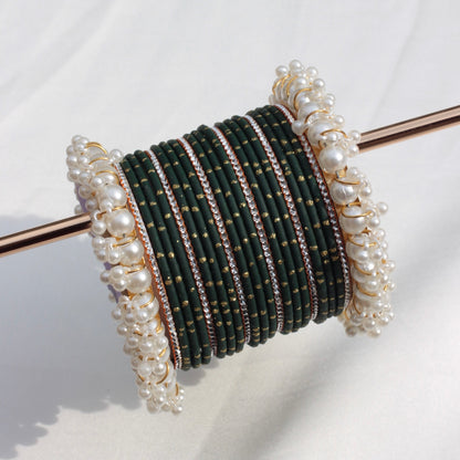 Azel Bangle Set- Dark Green
