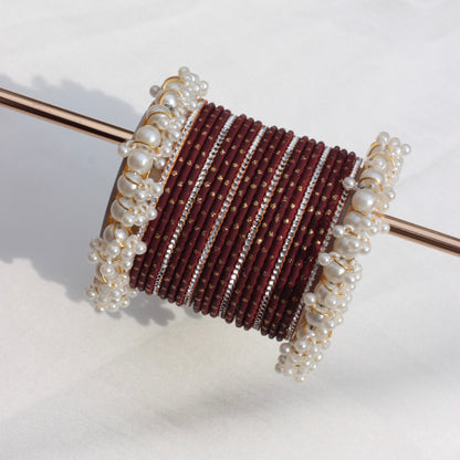 Azel Bangle Set-Maroon